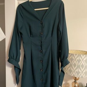 Women’s boutique green button up dress